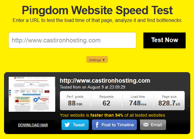A2 Hosting Loading Speed